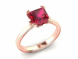 2ct Princess Cut Pink Ruby Bridal Set Band Engagement Ring 14k Rose Gold Finish