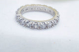 2ct Round Cut Moissanite Full Eternity Women Wedding Band 14k White Gold Plated