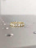 1ct Round Cut Moissanite Bezel Full Eternity Wedding Band 14k Yellow Gold Plated