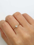 1ct Oval Cut Diamond Engagement Ring Minimalist Bridal Set 14k YellowGold Finish