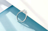 1ct Heart Cut Blue Aquamarine Engagement Ring Diamond Trilogy 14k WhiteGold Over