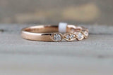 0.5ct Round Cut Diamond Wedding Band 14k RoseGold Finish Stackable Half Eternity