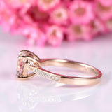 1.5ct Heart Cut Peach Morganite Diamond Accent Solitaire Ring 14k Rose Gold Over