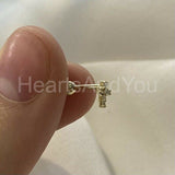 0.2ct Round Cut Moissanite Cross Stud Earrings For Women 14K Yellow Gold Plated