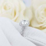 2ct Round Diamond Engagement Ring Milgrain Accents Solitaire 14k White Gold Over