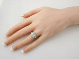 4.7ct Emerald Cut Diamond Engagement Ring Antique Vintage 14k White Gold Finish