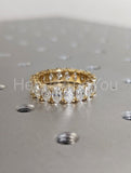 3ct Oval Cut Simulated Diamond Full Eternity Wedding Band 14k Yellow Gold Plated