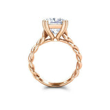 Twisted Infinity Engagement Ring 3.5ct Cushion Cut Diamond 14k Rose Gold Finish