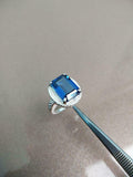 2.4ct Engagement Ring Emerald Blue Sapphire Dotted Ball Halo 14k White Gold Over