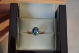 2ct Engagement Ring Oval Cut London Blue Topaz Halo Design 14k Rose Gold Finish