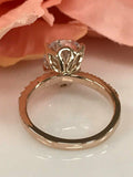 1.5ct Pear Cut Diamond Accents Solitaire Engagement Ring 14k Rose Gold Finish