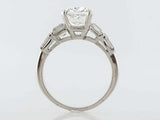 2ct Cushion Diamond Engagement Ring 14k White Gold Over Vintage Accent Solitaire