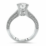 4Ct Princess Cut DVVS1 Diamond Iced Accent Engagement Ring 14K White Gold Finish