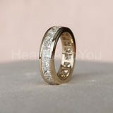 2ct Princess Simulated Diamond Full Eternity Wedding Band 14k Yellow Gold Plated