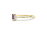 0.6ct Baguette Purple Amethyst Thin Minimalist Engagement Ring 14k RoseGold Over