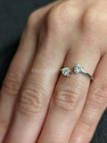 0.5ct Heart Cut Simulated Diamond Two Stone Open Ring 14k White Gold Plated