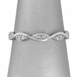 1Ct Round Cut Diamond Petite Infinity Design Wedding Band 14K White Gold Finish