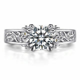 1.2ct Round Cut Diamond Engagement Ring 14k White Gold Finish Filigree Vintage