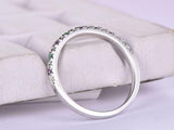 1.2ct Round Cut Purple Amethyst Emerald Half Eternity Band 14k White Gold Finish