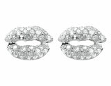 0.5ct Round Cut VVS1D Diamond Lips Stud Earrings Women 14k White Gold Finish