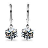 1.2ct Round Cut VVS1D Diamond Lever Back Drop Earrings 14k White Gold Finish