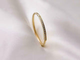 Thin Minimalist Wedding Band 0.5ct Round Cut VVS1D Diamond 14k Rose Gold Finish