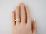 3ct Emerald Cut Diamond Engagement Ring Pear Accents Trilogy 14k YellowGold Over