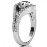 3.5ct Round Cut Diamond Split Shank Unique Engagement Ring 14k White Gold Finish