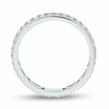 2ct Wedding Band Round Cut Diamond Dual Row Full Eternity 14k White Gold Finish