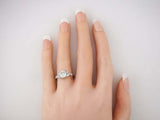 1.52ct Round Cut Diamond Engagement Ring Vintage Art Deco 14k White Gold Finish