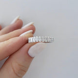 2ct Oval Cut Simulated Diamond Full Eternity Wedding Band 14k White Gold Plated