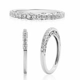 1ct Round Cut Diamond Wedding Ring Band Elegant Half Eternity 14k WhiteGold Over