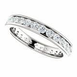 3ct Round Cut Diamond Eternity Wedding Promise Ring Band 14k White Gold Finish