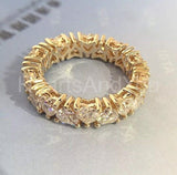 2.25ct Heart Simulated Diamond Full Eternity Wedding Band 14k Yellow Gold Plated