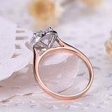 1ct Round Cut Diamond Solitaire Dual Tone Engagement Ring 14k Rose Gold Finish