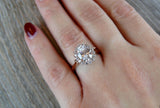 2ct Oval Cut Diamond Engagement Ring 14k White Gold Finish Halo Promise Bridal