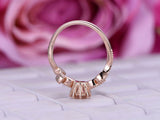 1ct Round Cut Peach Morganite Engagement Ring 14k Rose Gold Over Milgrain Unique