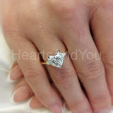 0.7ct Heart Simulated Diamond Three Stone Engagement Ring 14k Yellow Gold Plated