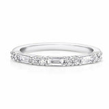 2Ct Baguette Cut Diamond Half Eternity Women Wedding Band 14K White Gold Finish