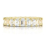 3.5ct Emerald Cut Diamond Wedding Band 14k Yellow Gold Finish Iced Full Eternity