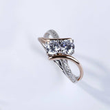 2.5Ct Round Cut DVVS1 Diamond Two Stone Engagement Ring 14K Dual Gold Finish