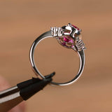 1.2ct Oval Cut Pink Ruby Halo Solitaire Engagement Ring 14k White Gold Finish