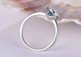 1ct Oval Cut Blue Aquamarine Solitaire Engagement Ring 14k White Gold Finish