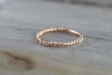 0.1ct Round Cut Diamond Engagement Ring Rope Design Minimalist 14k RoseGold Over