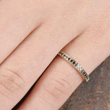 1ct Round Cut Black Diamond Wedding Band Vintage Eternity 14k Yellow Gold Finish