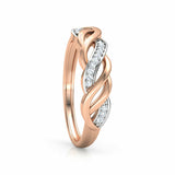 1Ct Round Cut Diamond Trendy Twist Curves Wedding Band Ring 14K Rose Gold Finish