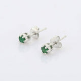 0.5ct Stud Earrings Round Cut Green Emerald Solitaire 14k White Gold Finish