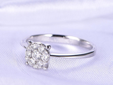 2ct Round Cut Diamond Engagement Ring 14k White Gold Finish 4 Prong Wedding Band