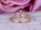 1ct Round Cut Diamond Engagement Ring Princess Crown Style 14k Rose Gold Finish