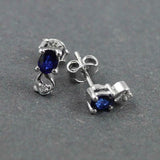 1.5ct Drop Earrings Oval Cut Blue Sapphire Stylish Design 14k White Gold Finish